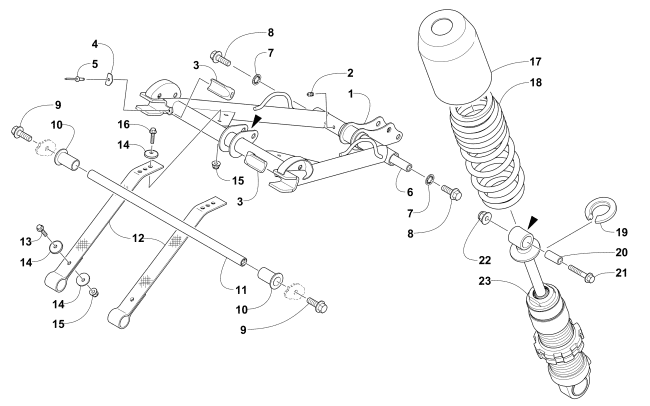 Parts Diagram for Arctic Cat 2016 ZR 6000 LXR ES SNOWMOBILE REAR SUSPENSION FRONT ARM ASSEMBLY