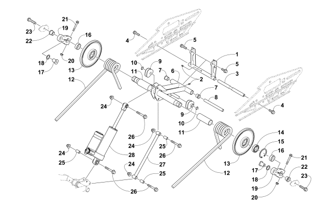 Parts Diagram for Arctic Cat 2016 ZR 8000 LTD 129 ES SNOWMOBILE REAR SUSPENSION REAR ARM ASSEMBLY