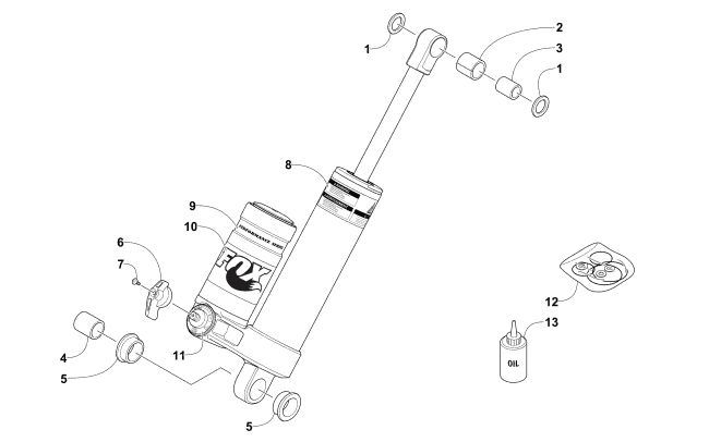 Parts Diagram for Arctic Cat 2017 ZR 9000 RR 129 SNOWMOBILE REAR SUSPENSION REAR ARM SHOCK ABSORBER