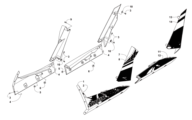 Parts Diagram for Arctic Cat 2015 WILDCAT 4X LTD ATV SIDE PANEL ASSEMBLY