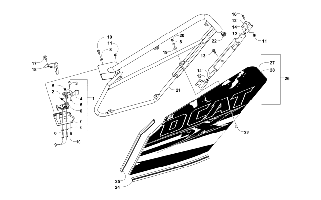 Parts Diagram for Arctic Cat 2015 WILDCAT 4X LTD ATV REAR DOOR ASSEMBLY