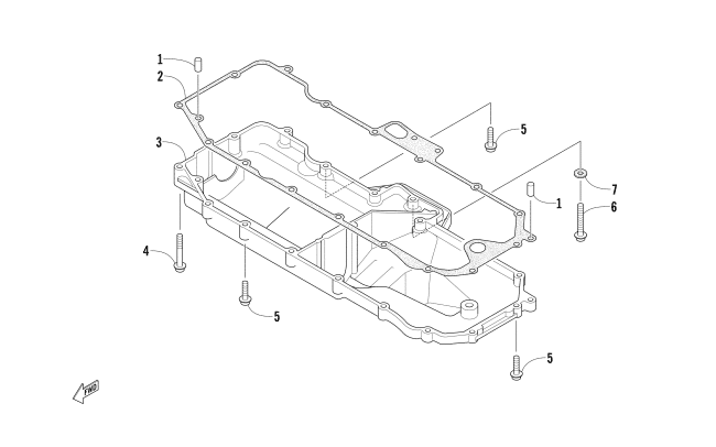 Parts Diagram for Arctic Cat 2016 XF 7000 CROSSTOUR SNOWMOBILE OIL PAN ASSEMBLY