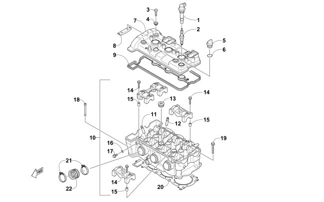 Parts Diagram for Arctic Cat 2017 ZR 7000 SNO PRO 137 SNOWMOBILE CYLINDER HEAD ASSEMBLY