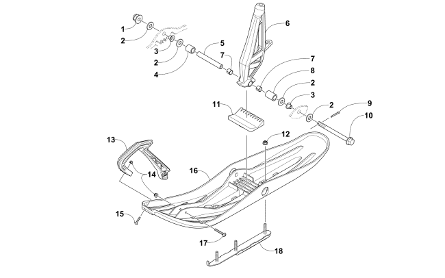 Parts Diagram for Arctic Cat 2017 BEARCAT 3000 LT EARLY BUILD SNOWMOBILE SKI AND SPINDLE ASSEMBLY