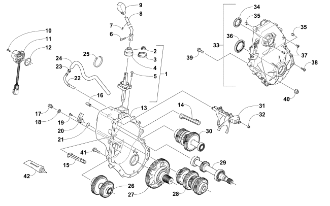 Parts Diagram for Arctic Cat 2017 PANTERA 7000 XT LTD SNOWMOBILE TRANSMISSION ASSEMBLY