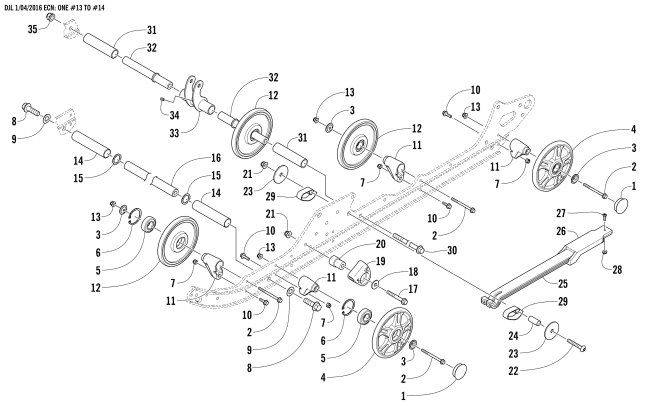 Parts Diagram for Arctic Cat 2017 PANTERA 7000 XT LTD SNOWMOBILE IDLER WHEEL ASSEMBLY