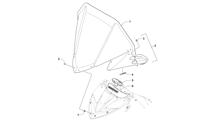 Parts Diagram for Arctic Cat 2016 BEARCAT 7000 XT EARLY BUILD SNOWMOBILE WINDSHIELD AND INSTRUMENTS ASSEMBLIES