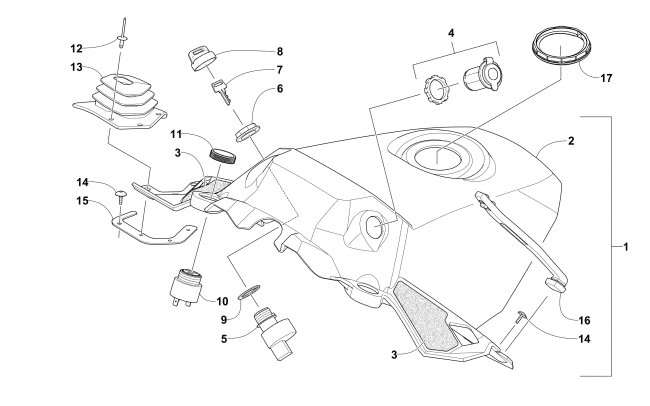 Parts Diagram for Arctic Cat 2016 BEARCAT 7000 XT EARLY BUILD SNOWMOBILE CONSOLE ASSEMBLY