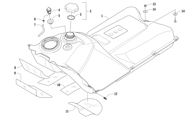 Parts Diagram for Arctic Cat 2017 PANTERA 7000 XT LTD SNOWMOBILE GAS TANK ASSEMBLY