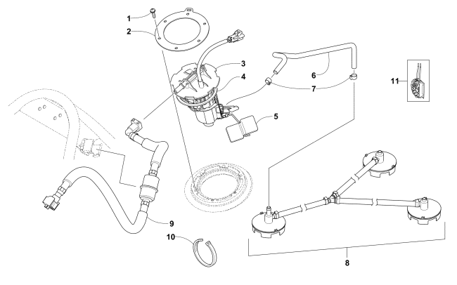 Parts Diagram for Arctic Cat 2016 BEARCAT 7000 XT GROOMER SPECIAL SNOWMOBILE FUEL PUMP ASSEMBLY