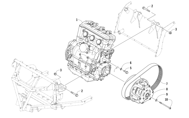 Parts Diagram for Arctic Cat 2016 BEARCAT 7000 XT SNOWMOBILE ENGINE AND RELATED PARTS