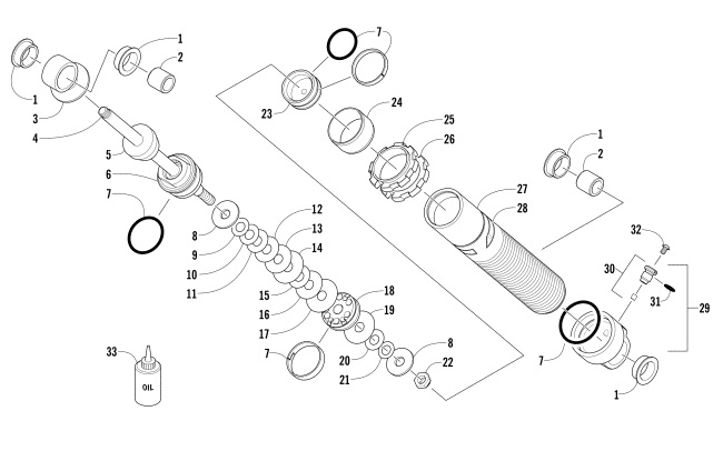 Parts Diagram for Arctic Cat 2016 PANTERA 7000 XT LTD SNOWMOBILE FRONT SUSPENSION SHOCK ABSORBER
