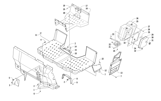 Parts Diagram for Arctic Cat 2017 700 HDX XT ATV CONSOLE AND FLOOR PANEL ASSEMBLY