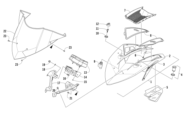Parts Diagram for Arctic Cat 2016 XF 8000 HIGH COUNTRY 141 SNO PRO EARLY BUILD SNOWMOBILE WINDSHIELD AND INSTRUMENTS ASSEMBLIES