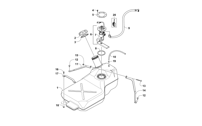 Parts Diagram for Arctic Cat 2017 HDX 500 XT ATV GAS TANK ASSEMBLY
