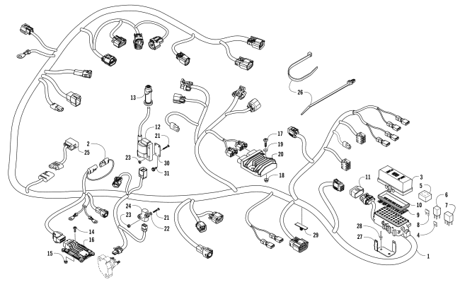 Parts Diagram for Arctic Cat 2017 700 HDX XT ATV WIRING HARNESS ASSEMBLY