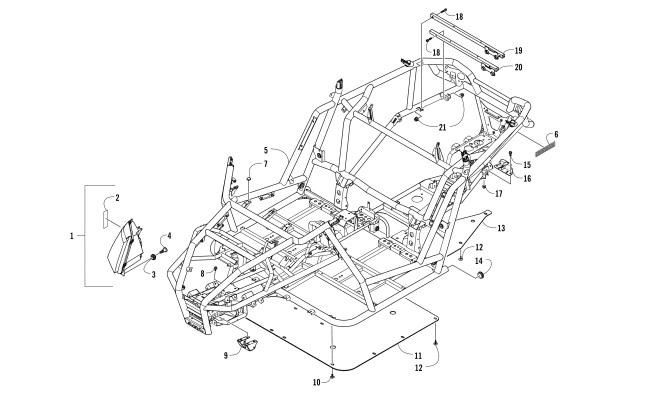 Parts Diagram for Arctic Cat 2016 WILDCAT X ATV FRAME, HEADLIGHTS, AND RELATED PARTS