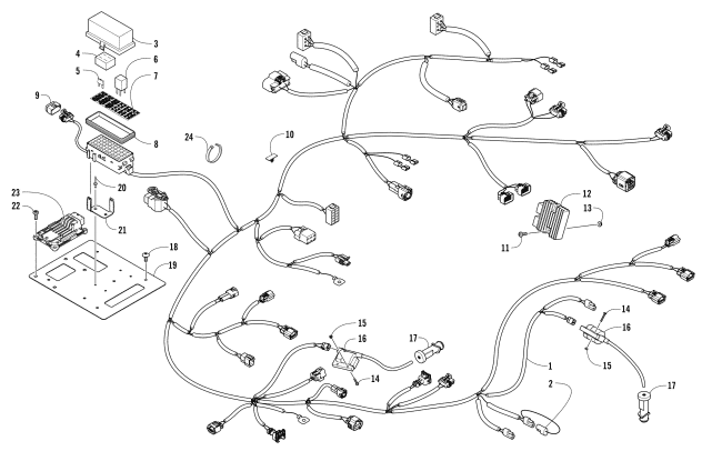 Parts Diagram for Arctic Cat 2016 WILDCAT X ATV WIRING HARNESS ASSEMBLY