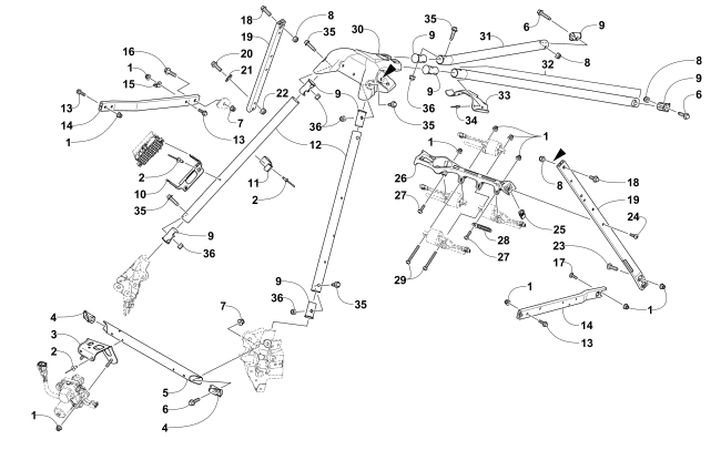 Parts Diagram for Arctic Cat 2016 ZR 8000 LTD ES 129 SNOWMOBILE STEERING SUPPORT ASSEMBLY