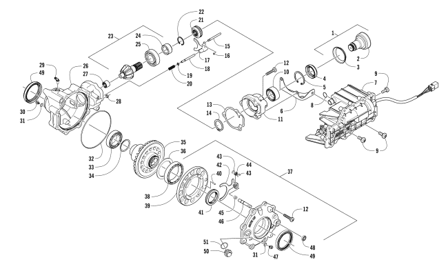 Parts Diagram for Arctic Cat 2017 1000 MUD PRO LTD EPS ATV FRONT DRIVE GEARCASE ASSEMBLY
