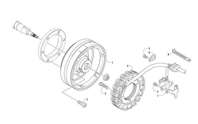 Parts Diagram for Arctic Cat 2016 500 ATV MAGNETO ASSEMBLY