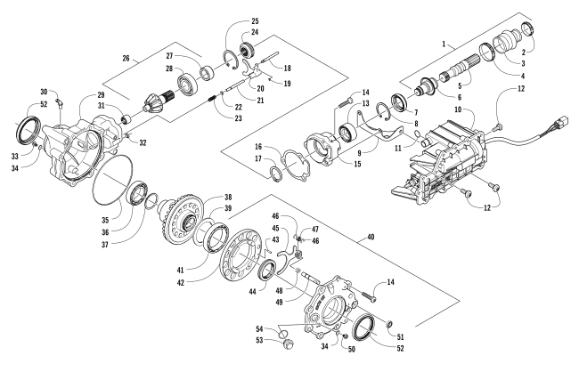 Parts Diagram for Arctic Cat 2017 500 ATV FRONT DRIVE GEARCASE ASSEMBLY