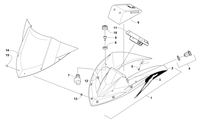 Parts Diagram for Arctic Cat 2016 ZR 7000 LTD 137 SNOWMOBILE WINDSHIELD AND INSTRUMENTS ASSEMBLIES