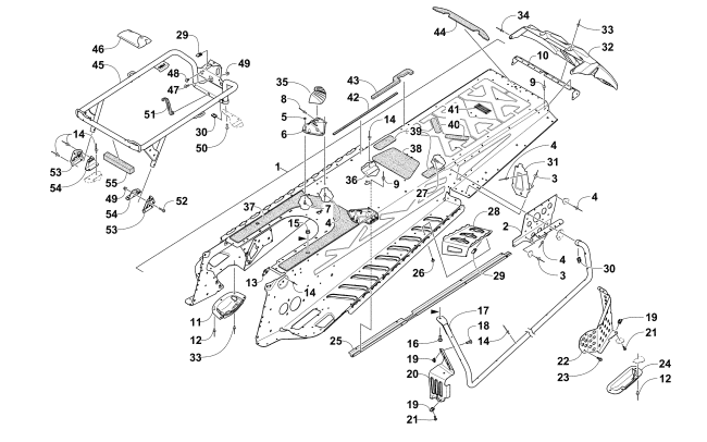 Parts Diagram for Arctic Cat 2016 PANTERA 7000 LTD EARLY BUILD SNOWMOBILE TUNNEL AND REAR RACK ASSEMBLY