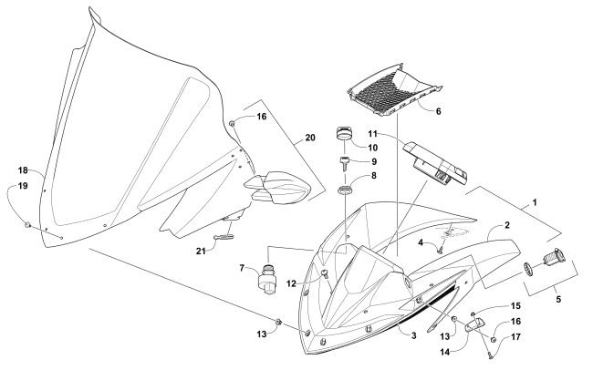 Parts Diagram for Arctic Cat 2016 PANTERA 3000 SNOWMOBILE WINDSHIELD AND INSTRUMENTS ASSEMBLIES