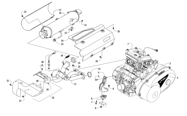 Parts Diagram for Arctic Cat 2017 WILDCAT SPORT XT EPS ATV ENGINE AND EXHAUST