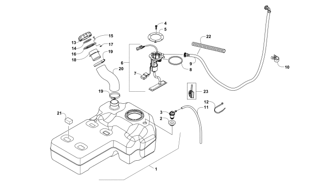 Parts Diagram for Arctic Cat 2017 WILDCAT SPORT XT EPS ATV GAS TANK ASSEMBLY