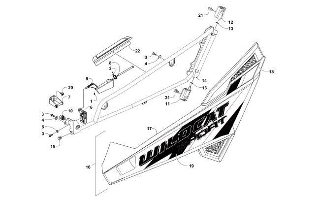 Parts Diagram for Arctic Cat 2016 WILDCAT SPORT ATV DOOR ASSEMBLY