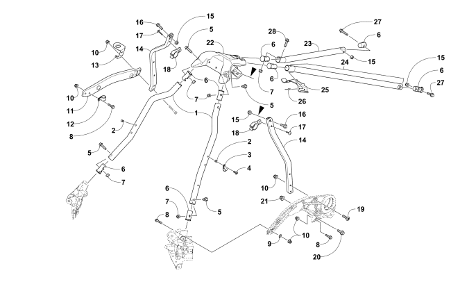 Parts Diagram for Arctic Cat 2016 PANTERA 7000 LTD SNOWMOBILE STEERING SUPPORT ASSEMBLY