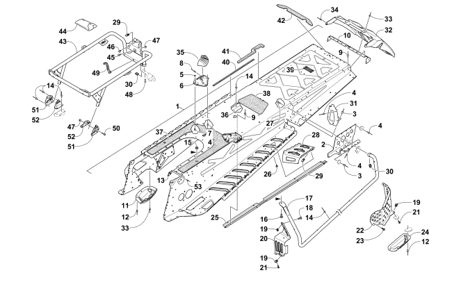 Parts Diagram for Arctic Cat 2016 PANTERA 7000 SNOWMOBILE TUNNEL AND REAR RACK ASSEMBLY