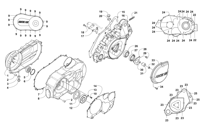 Parts Diagram for Arctic Cat 2015 700 MUD PRO LTD ATV CLUTCH/V-BELT/MAGNETO COVER ASSEMBLY