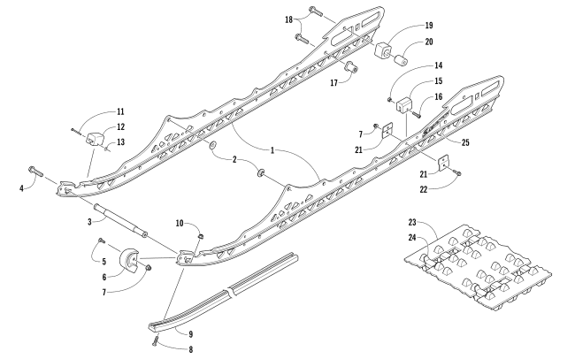 Parts Diagram for Arctic Cat 2017 BEARCAT 3000 LT SNOWMOBILE SLIDE RAIL AND TRACK ASSEMBLY