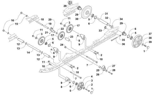 Parts Diagram for Arctic Cat 2016 BEARCAT 3000 LT SNOWMOBILE IDLER WHEEL ASSEMBLY