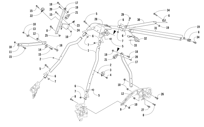 Parts Diagram for Arctic Cat 2017 BEARCAT 3000 LT SNOWMOBILE STEERING SUPPORT ASSEMBLY
