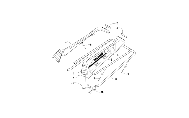 Parts Diagram for Arctic Cat 2016 BEARCAT 3000 LT SNOWMOBILE REAR BUMPER ASSEMBLY