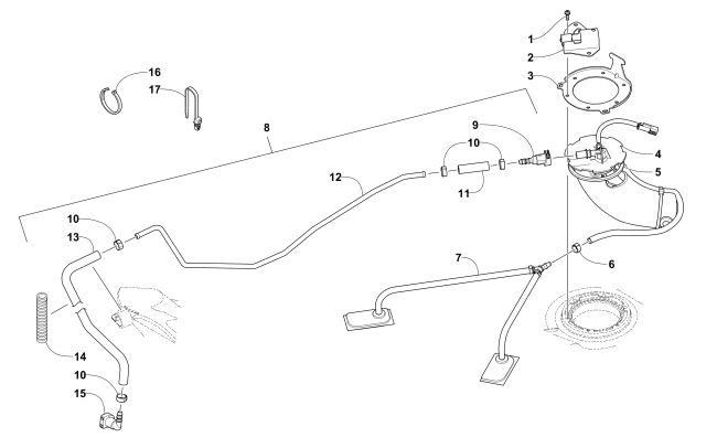 Parts Diagram for Arctic Cat 2017 PANTERA 3000 SNOWMOBILE FUEL PUMP ASSEMBLY
