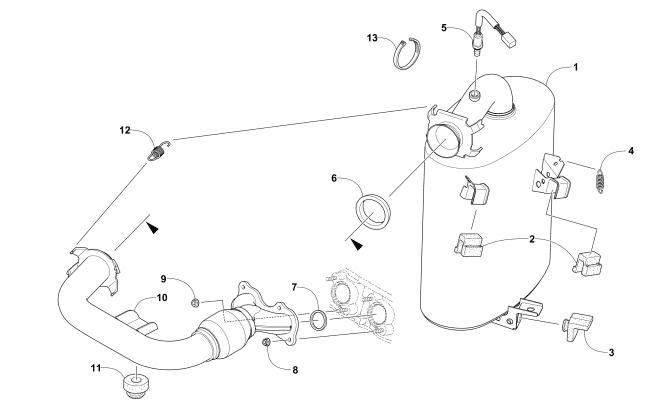 Parts Diagram for Arctic Cat 2016 BEARCAT 3000 LT SNOWMOBILE EXHAUST ASSEMBLY