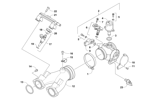 Parts Diagram for Arctic Cat 2016 PANTERA 3000 SNOWMOBILE THROTTLE BODY ASSEMBLY