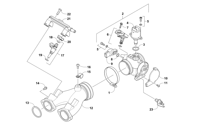 Parts Diagram for Arctic Cat 2017 BEARCAT 3000 LT EARLY BUILD SNOWMOBILE THROTTLE BODY ASSEMBLY