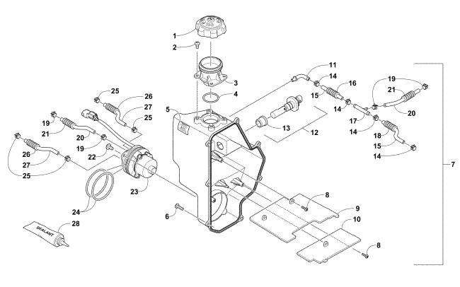 Parts Diagram for Arctic Cat 2016 ZR 6000 R XC SNOWMOBILE OIL TANK ASSEMBLY