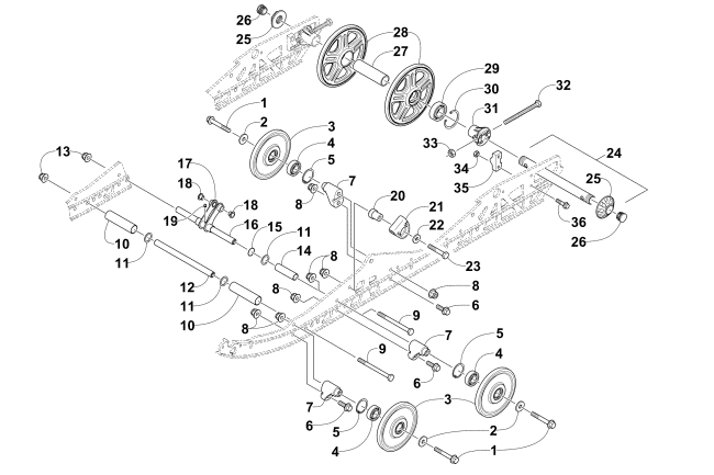 Parts Diagram for Arctic Cat 2016 ZR 6000 R XC SNOWMOBILE IDLER WHEEL ASSEMBLY