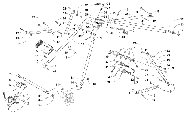 Parts Diagram for Arctic Cat 2016 ZR 6000 R XC SNOWMOBILE STEERING SUPPORT ASSEMBLY