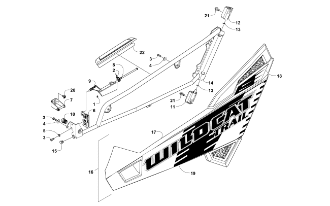 Parts Diagram for Arctic Cat 2016 WILDCAT TRAIL XT EPS ATV DOOR ASSEMBLY