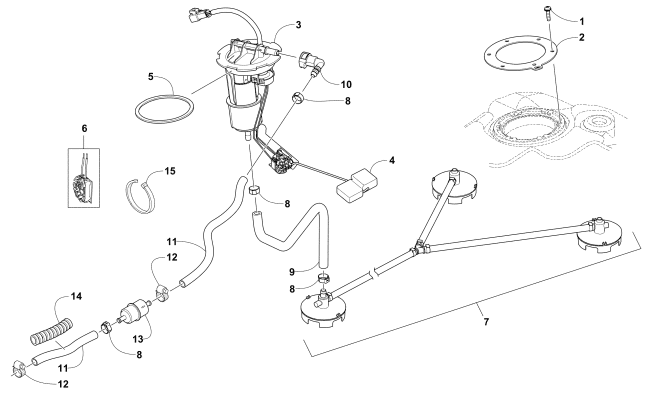 Parts Diagram for Arctic Cat 2017 XF 6000 CROSS COUNTRY LTD ES 137 SNOWMOBILE FUEL PUMP ASSEMBLY