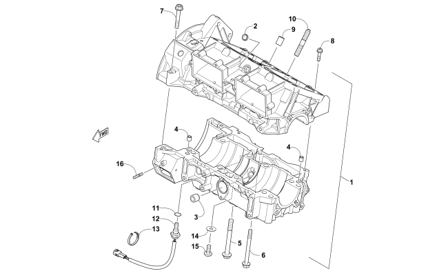 Parts Diagram for Arctic Cat 2018 ZR 6000 LTD ES 137 SNOWMOBILE CRANKCASE ASSEMBLY
