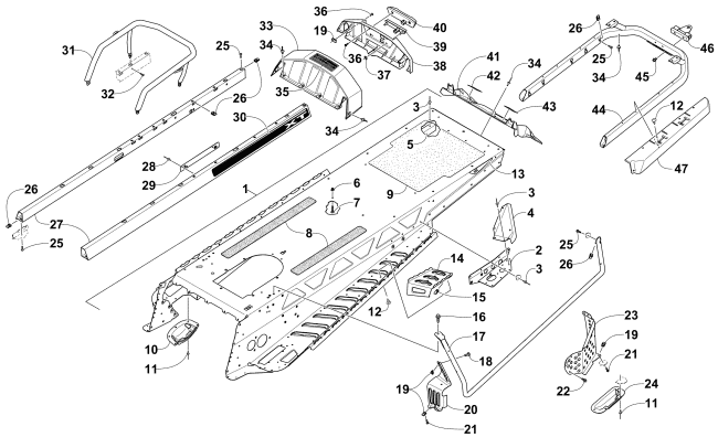 Parts Diagram for Arctic Cat 2016 PANTERA 7000 XT LTD SNOWMOBILE TUNNEL AND REAR RACK ASSEMBLY
